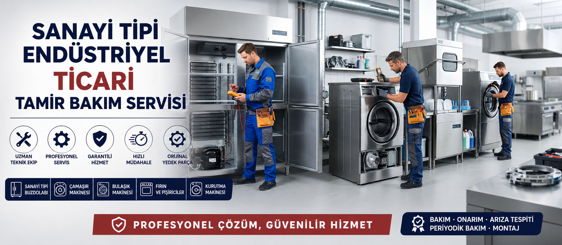 Sanayi Tipi Ticari Buzdolabı, Bulaşık Makinesi ve Çamaşır Makinesi, Fırın ve Kurutma Makinesi Tamir Servisi