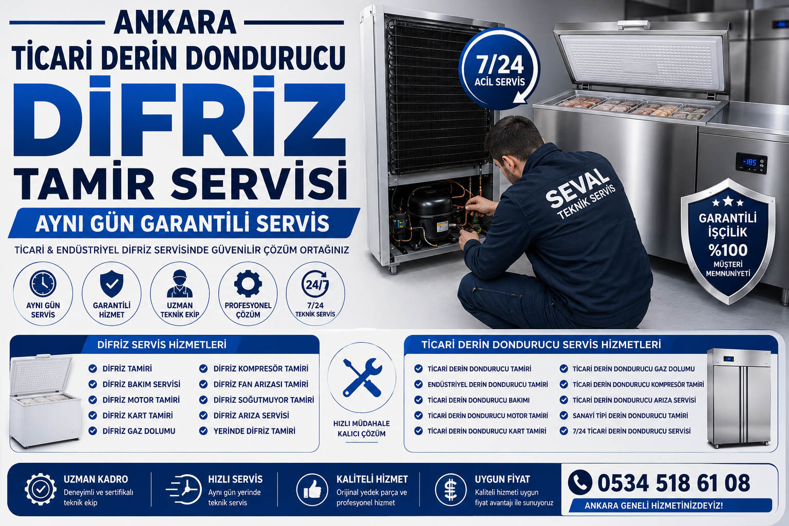Ankara Ticari Derin Dondurucu ve Endüstriyel Difriz Servisi